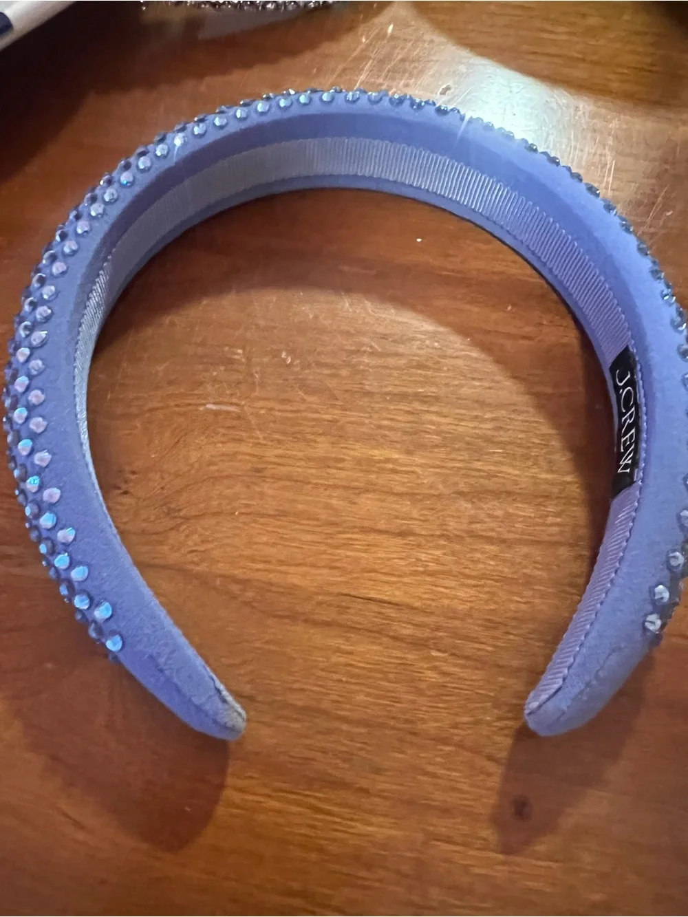 J.Crew Rhinestone Padded Headband, Blue girly maximalist princess